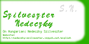 szilveszter nedeczky business card